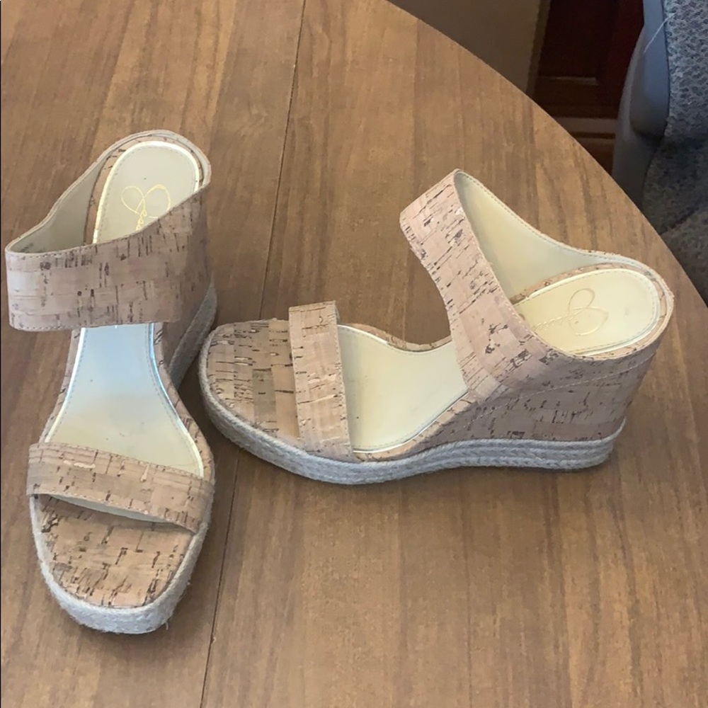 Jessica Simpson cork wedges